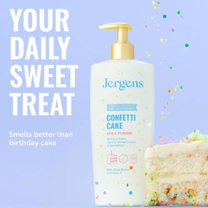 Jergens Shea Fusion Confetti Cake Body Lotion, Shea Butter, 14 fl oz