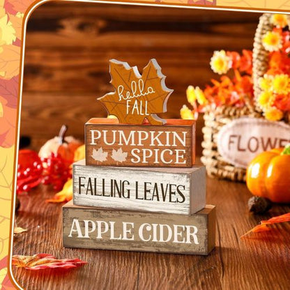 4 Pcs Fall Decor Wooden Maple Leaf Decoration