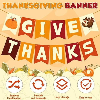 Thanksgiving Decorations - GIVE THANKS Banner