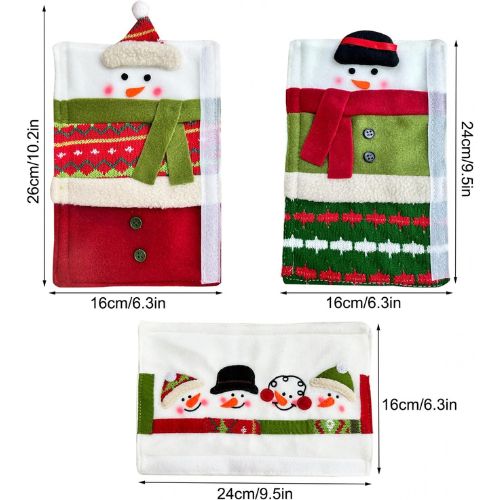 3 Piece Set Christmas Snowman Refrigerator Door
