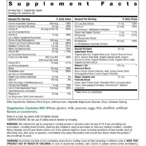Rainbow Light Womens One + Multivitamin 50 Plus | 90 Caplets