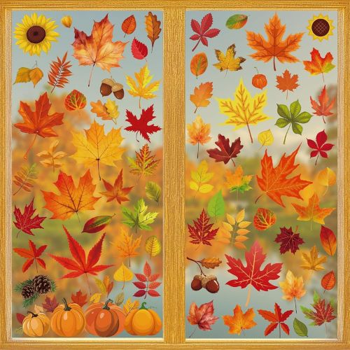 9 Sheets Fall Decorations, 274 PCS Fall Window