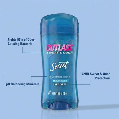 Secret Outlast Antiperspirant Deodorant for Women, 72hr Sweat & Odor Protection
