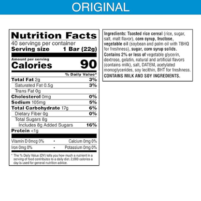 Rice Krispies Treats – Original Marshmallow Bars, 40-Pack (31.2 oz)