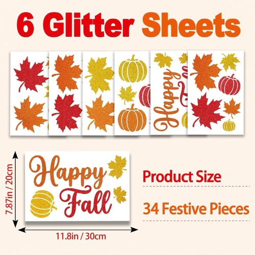 Autumn Thanksgiving Window Stickers Decals Decor