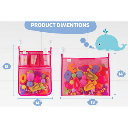 Bathtub Toy Holder Set 2 Mesh Organizers with Ultra Strong Hooks