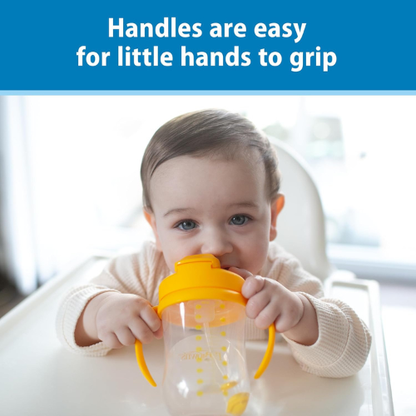 Dr. Brown's Milestones Baby's First Straw Cup, Blue & Yellow, 2-Pack