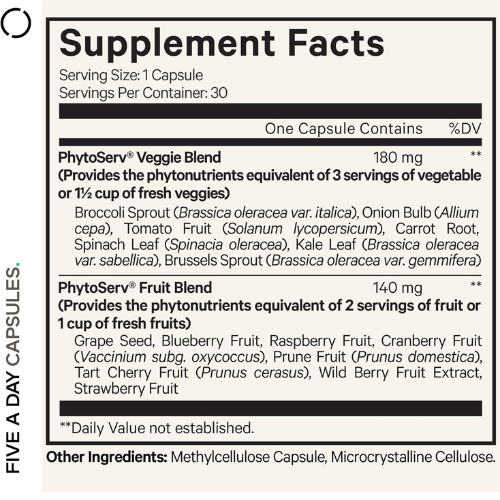 Codeage Fruits & Veggies – Vegan, 15 Greens & Fruits, 30ct