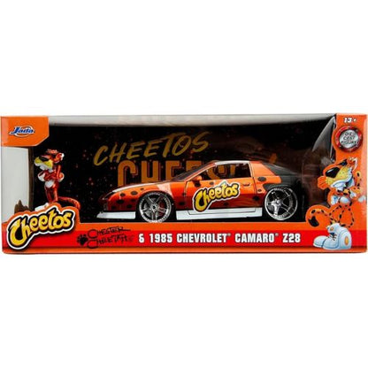 Jada Toys Cheetos 1:24 1985 Chevy Camaro Z28 Die-Cast Car & 2.75" Chester Cheetah Figure, Orange