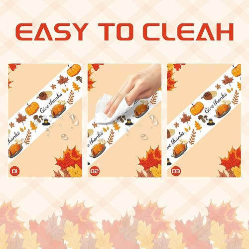 Thanksgiving Tablecloth, 3 Pack Disposable Plastic