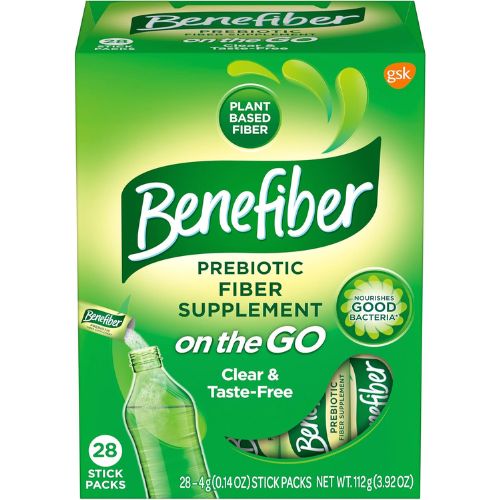 Benefiber Prebiotic Fiber Supplement Powder, Unflavored, 28 Stick Packs
