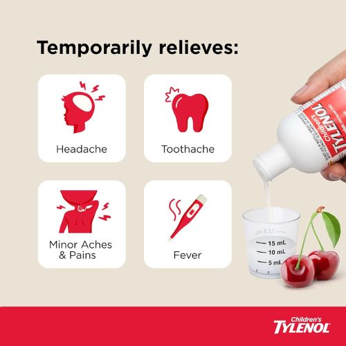 Children’s Tylenol Dye-Free Acetaminophen Oral Suspension, Cherry, 8 fl. oz
