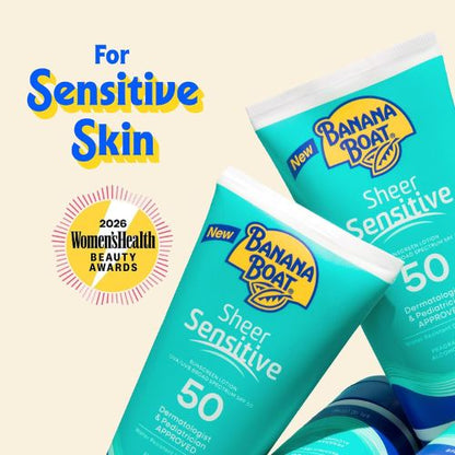 Banana Boat Sheer Sensitive Sunscreen Lotion SPF 50, 6 Fl Oz