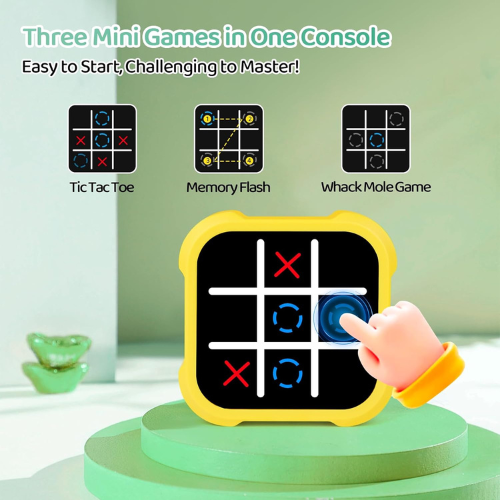 Electronic Tic Tac Toe 3 in 1 Handheld Game Portable Educational Puzzle