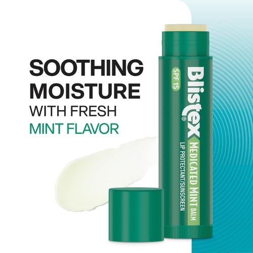 Blistex Medicated Mint Lip Balm SPF 15, 24 Hr Moisture, 0.15 oz, 3 Count