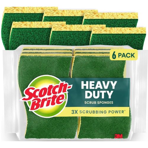 Scotch-Brite Heavy Duty Scrub Sponge, 6 Pack