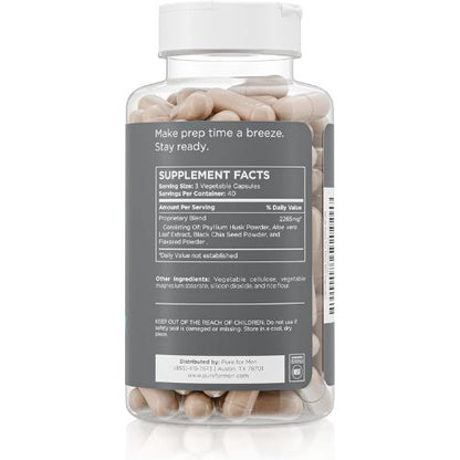 Pure for Men Stay Ready Fiber Supplement Psyllium Husk (120 Vegan Capsules)