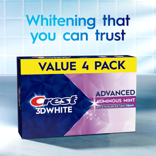 Crest 3D White Advanced, Teeth Whitening Toothpaste for Adults
