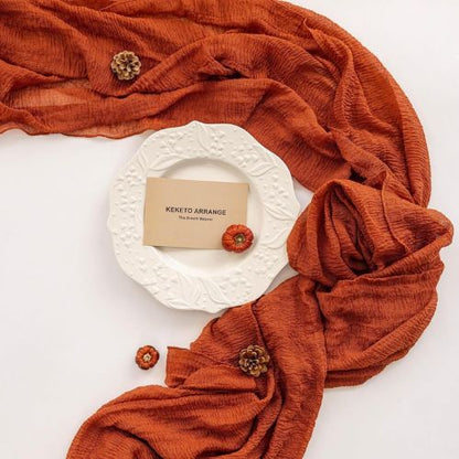 Terracotta Cheesecloth Table Runner