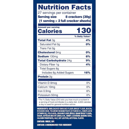HONEY MAID Graham Crackers, Lunch Snacks, Party Size, 28.8 oz