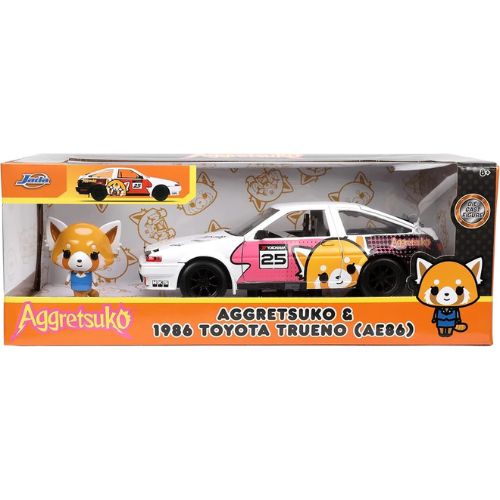 Jada Toys Sanrio 1:24 1986 Toyota Trueno Die-Cast Car & Aggretsuko Figure