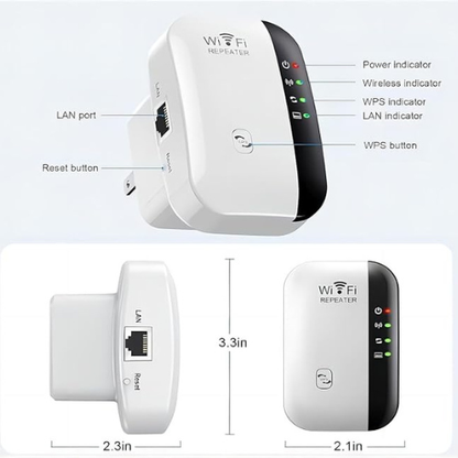 WiFi Extender Signal Booster – 5000 sq.ft, 50 Devices, Ethernet Port