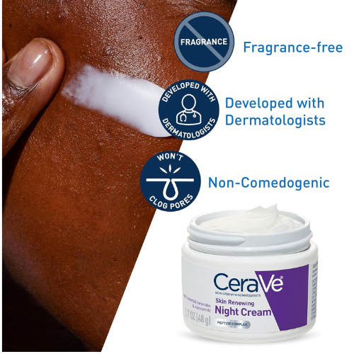 CeraVe Night Cream, Facial Moisturizer with Peptides & Niacinamide, 1.7oz