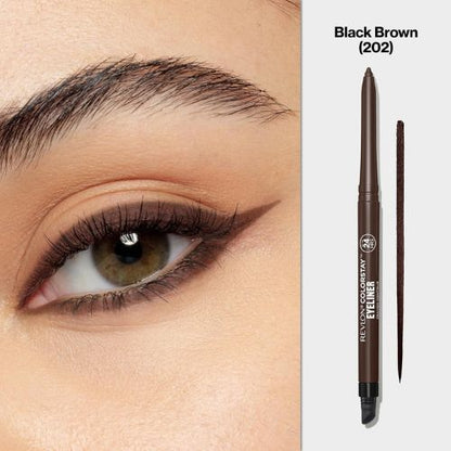 Revlon ColorStay Pencil Waterproof Eyeliner, 202 Black Brown, 0.01 oz