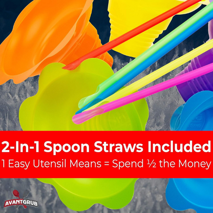 Leak Proof & Drip Catching Reusable Snow Cone Cups , 100 Pack.