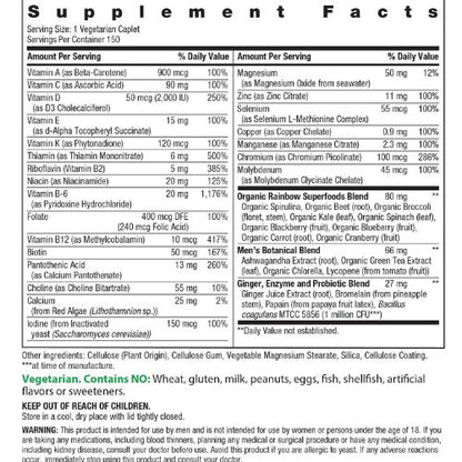 Rainbow Light Mens Multivitamin One + | 150 Caplets