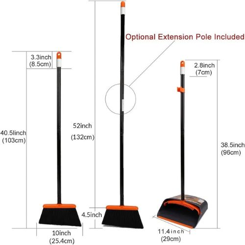 TreeLen Broom & Dustpan Set , Upright Cleaning Made Easy.