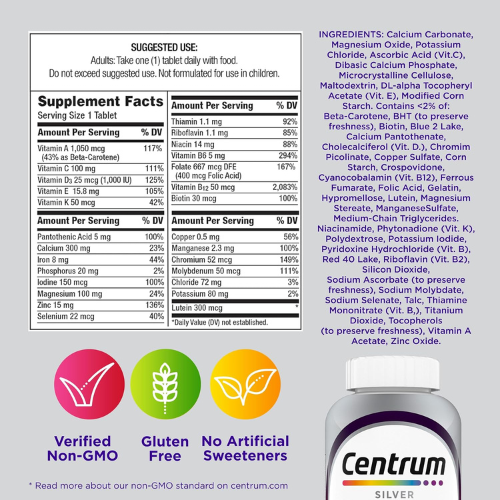 Centrum Silver Women's Multivitamin for Women 50 and Over, 200 Tablets