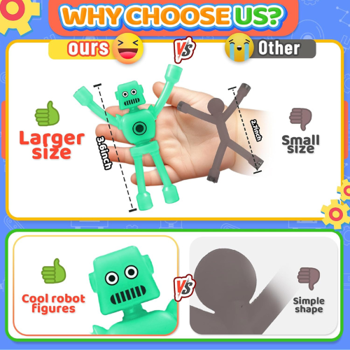 Magnetic Robot Men Travel Toys 5PC Fidget Magnets for Kids