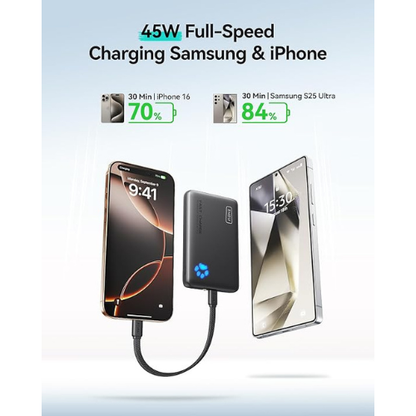 INIU 10000mAh Slim Power Bank – 45W PD USB-C Fast Charging