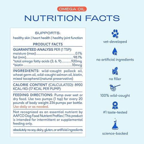 Native Pet Omega 3 Fish Oil – 16oz, Skin & Joint Support for Dogs & Cats