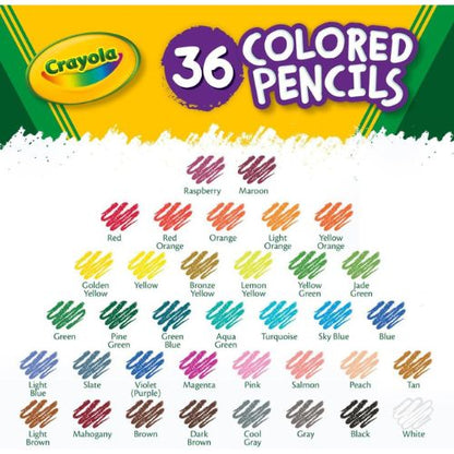 Crayola Colored Pencils (36ct), Teacher School Supplies for Kids & Adults