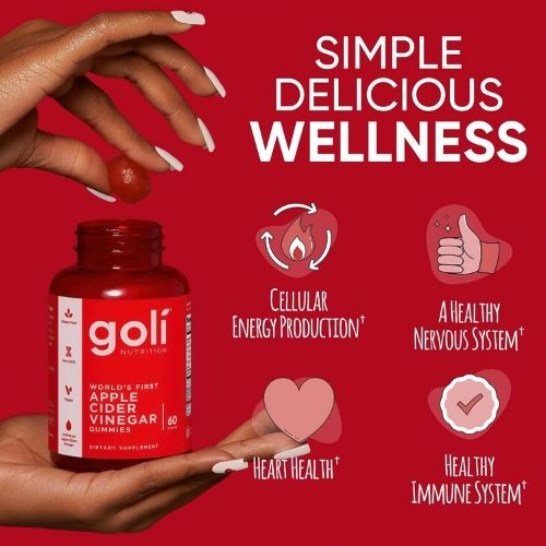 Goli Apple Cider Vinegar Gummies - Worlds First ACV Gummy 60 Gummies