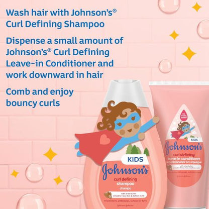 Bundle of Johnson's Kids Curl-Defining, Frizz Control, Tear-Free Kids Shampoo