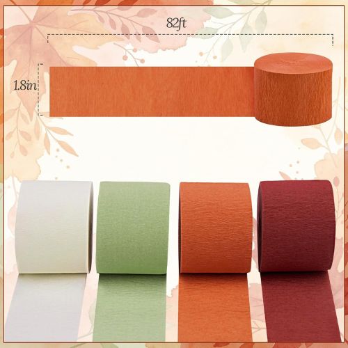Fall Party Decorations 8 Pcs Crepe Paper Streamers