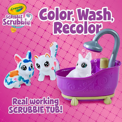 Crayola Scribble Scrubbies Tub Set with 4 Pets for Boys & Girls.