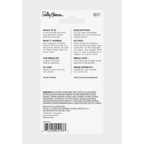 Sally Hansen Insta-Dri®, Clear Top Coat, Quick Dry, Long Lasting, Streak