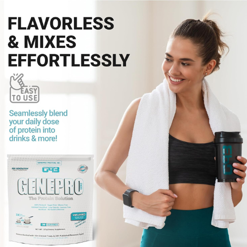 Genepro Unflavored Protein Powder – 3rd Generation, 30 Servings