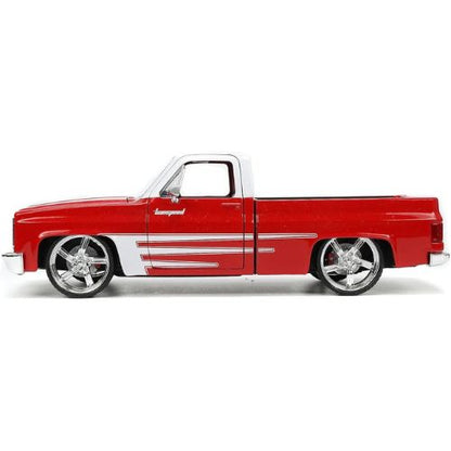 Trucks 1:2Just 4 1985 Chevy C10 Die-Cast Truck w/Tire Rack – Red/White