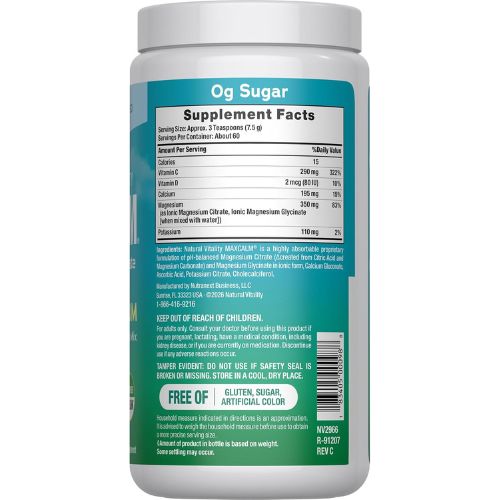 Natural Vitality Calm Magnesium & Calcium Powder