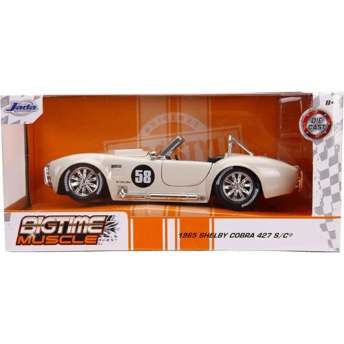 Jada Toys Bigtime Muscle 1:24 1965 Shelby Cobra 427 S/C Die-Cast Car – White
