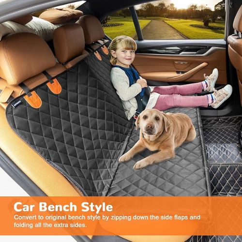 URPOWER Dog Car Seat Cover – Waterproof Hammock for Back Seats