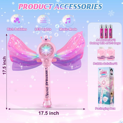 LED Bubble Wands for Kids with Music & Lights &  Birthday Gift Toys for Girls.