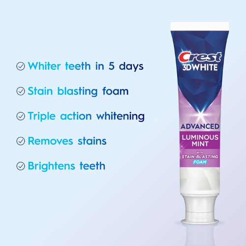 Crest 3D White Advanced, Teeth Whitening Toothpaste for Adults