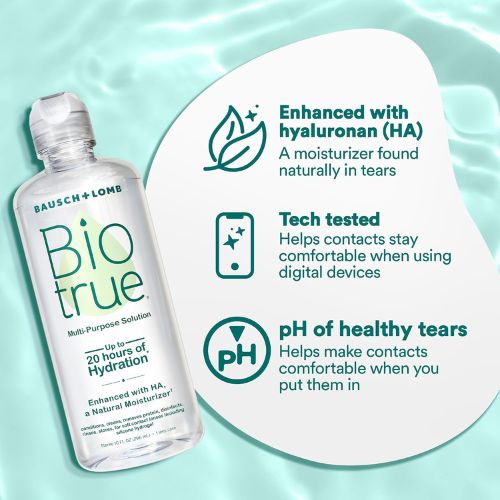 Biotrue Multi-Purpose Contact Lens Solution with Case, 10 Fl oz 2-Pack