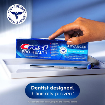 Crest Pro-Health Advanced Deep Clean Mint Toothpaste, 2 Count (Pack of 1)